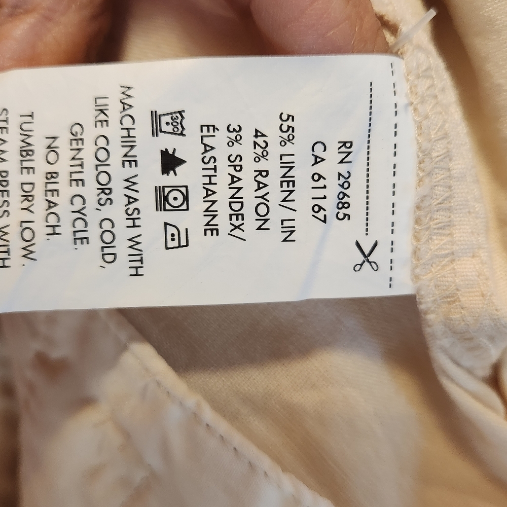 Pendleton New With Tags Cream Linen Blend Pants S… - image 3